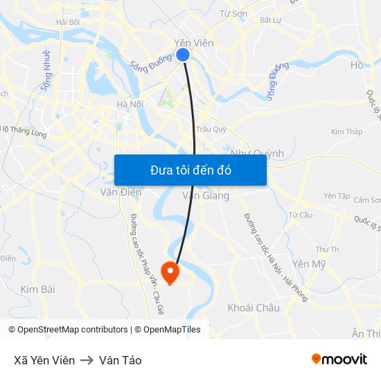 Xã Yên Viên to Vân Tảo map