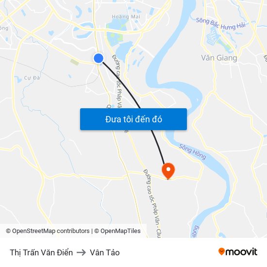 Thị Trấn Văn Điển to Vân Tảo map