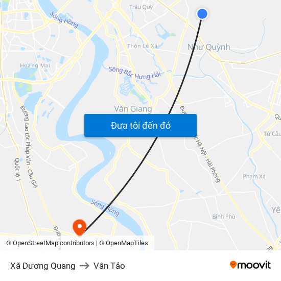 Xã Dương Quang to Vân Tảo map