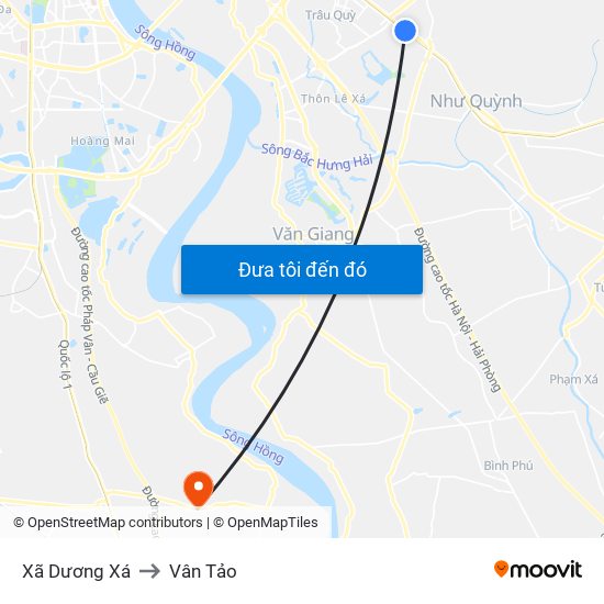 Xã Dương Xá to Vân Tảo map