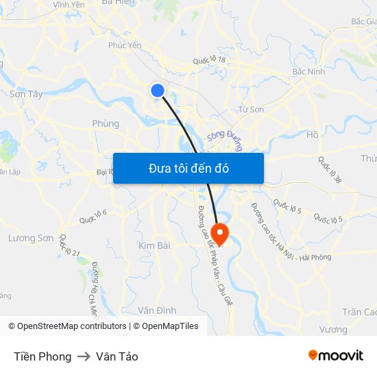 Tiền Phong to Vân Tảo map