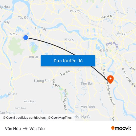 Vân Hòa to Vân Tảo map