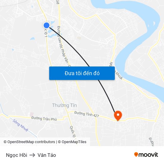 Ngọc Hồi to Vân Tảo map