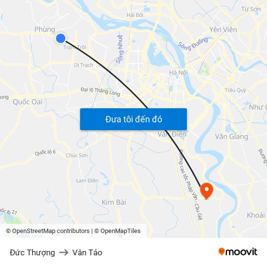 Đức Thượng to Vân Tảo map