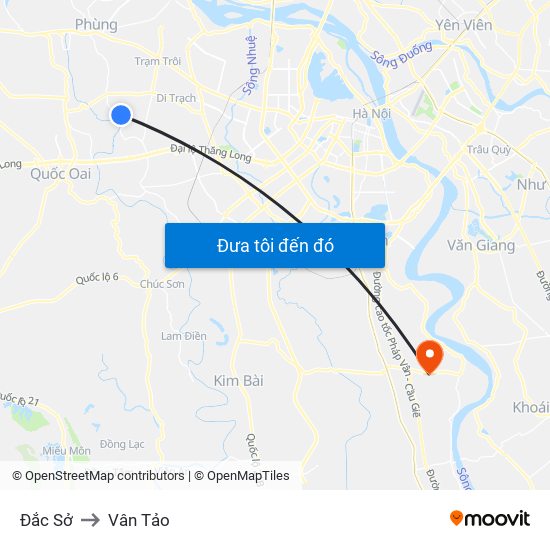 Đắc Sở to Vân Tảo map