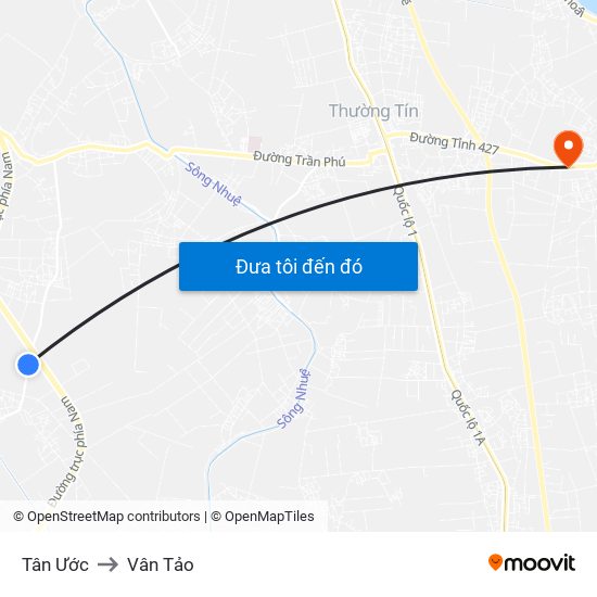 Tân Ước to Vân Tảo map