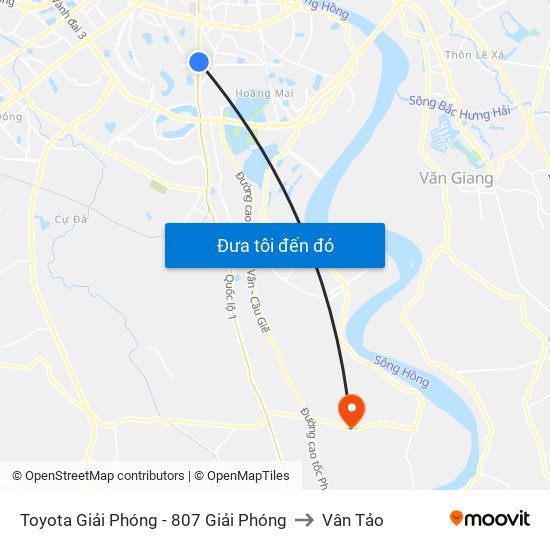 Toyota Giải Phóng - 807 Giải Phóng to Vân Tảo map