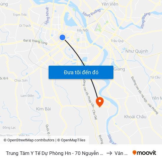 Trung Tâm Y Tế Dự Phòng Hn - 70 Nguyễn Chí Thanh to Vân Tảo map