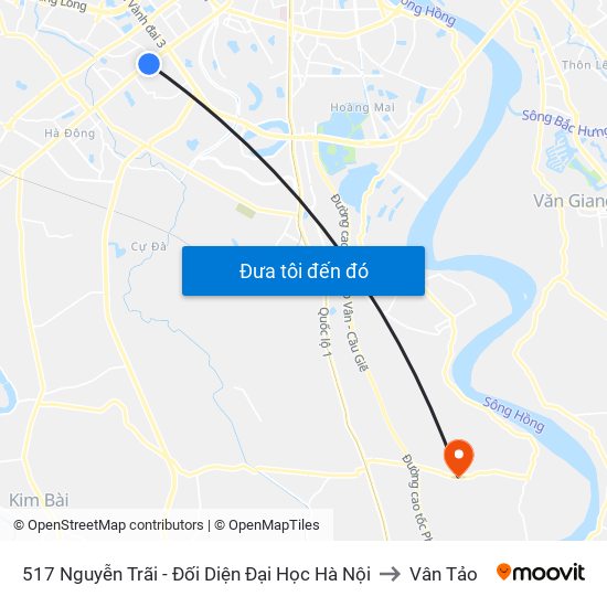 517 Nguyễn Trãi - Đối Diện Đại Học Hà Nội to Vân Tảo map