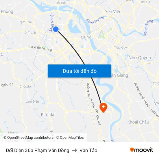 Đối Diện 36a Phạm Văn Đồng to Vân Tảo map