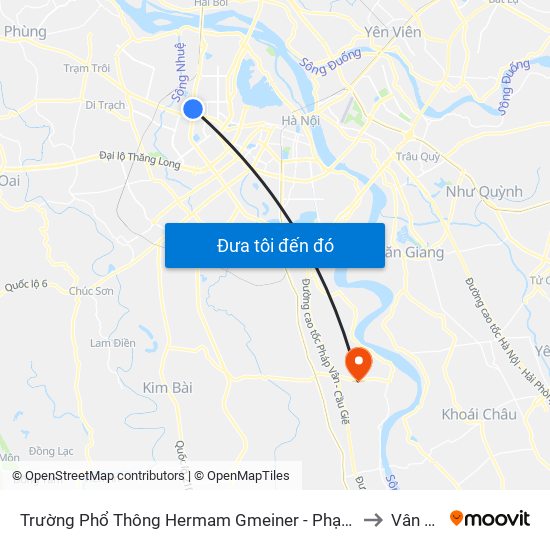 Số 9 Phạm Văn Đồng to Vân Tảo map