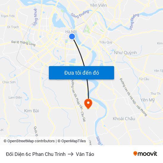 Đối Diện 6c Phan Chu Trinh to Vân Tảo map