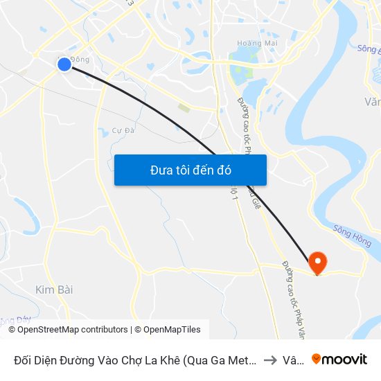 Đối Diện Đường Vào Chợ La Khê (Qua Ga Metro La Khê) - 405 Quang Trung (Hà Đông) to Vân Tảo map