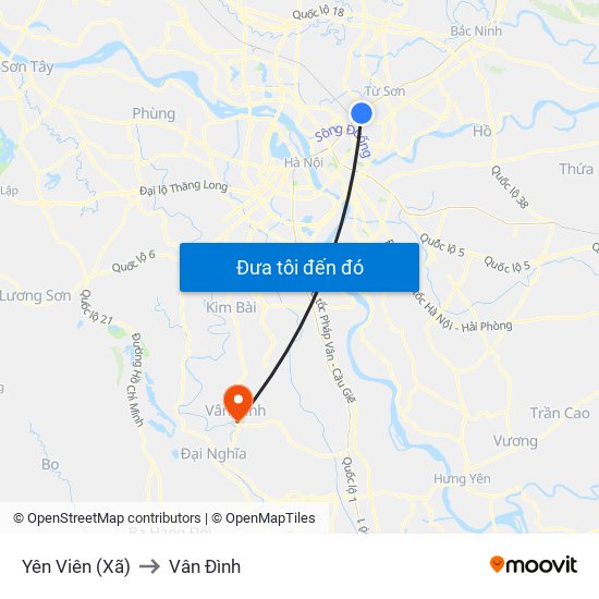 Yên Viên (Xã) to Vân Đình map
