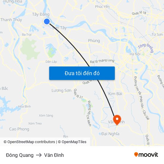 Đông Quang to Vân Đình map