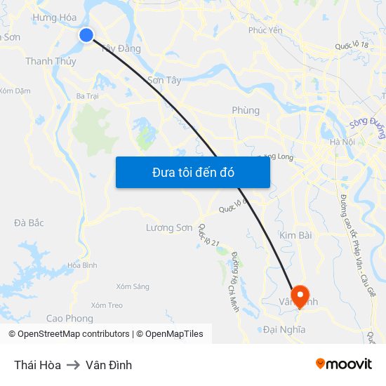 Thái Hòa to Vân Đình map
