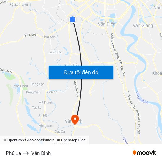 Phú La to Vân Đình map