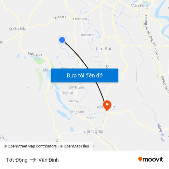 Tốt Động to Vân Đình map