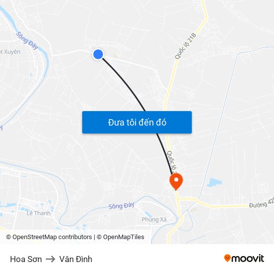 Hoa Sơn to Vân Đình map
