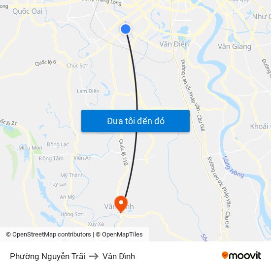 Phường Nguyễn Trãi to Vân Đình map