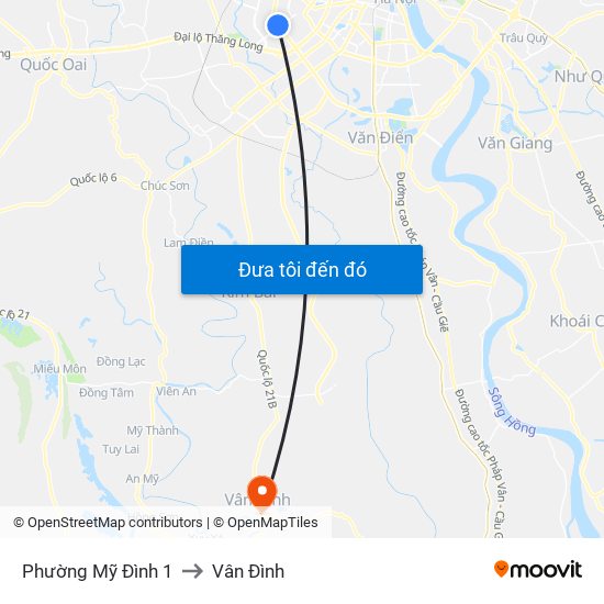 Phường Mỹ Đình 1 to Vân Đình map