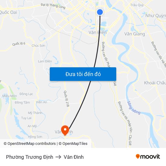 Phường Trương Định to Vân Đình map