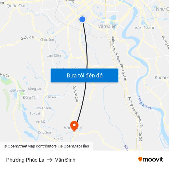 Phường Phúc La to Vân Đình map