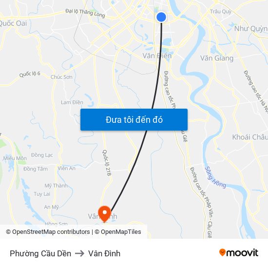 Phường Cầu Dền to Vân Đình map