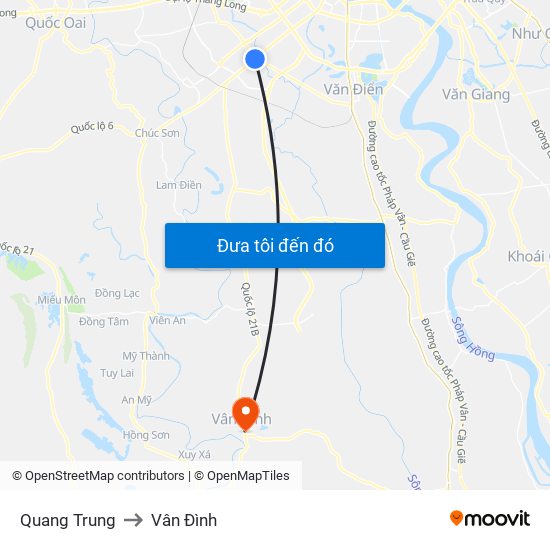 Quang Trung to Vân Đình map