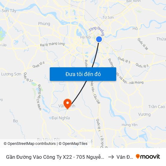 Gần Đường Vào Công Ty X22 - 705 Nguyễn Văn Linh to Vân Đình map