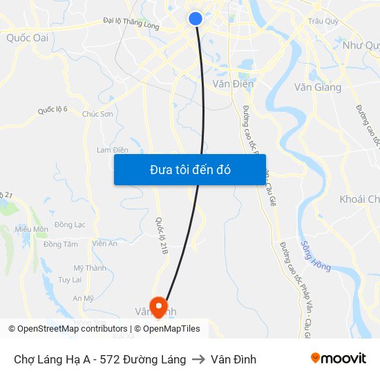 Chợ Láng Hạ A - 572 Đường Láng to Vân Đình map