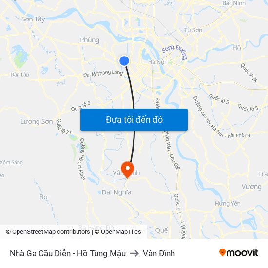 Nhà Ga Cầu Diễn - Hồ Tùng Mậu to Vân Đình map