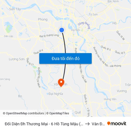 Đối Diện Đh Thương Mại - 6 Hồ Tùng Mậu (Cột Sau) to Vân Đình map