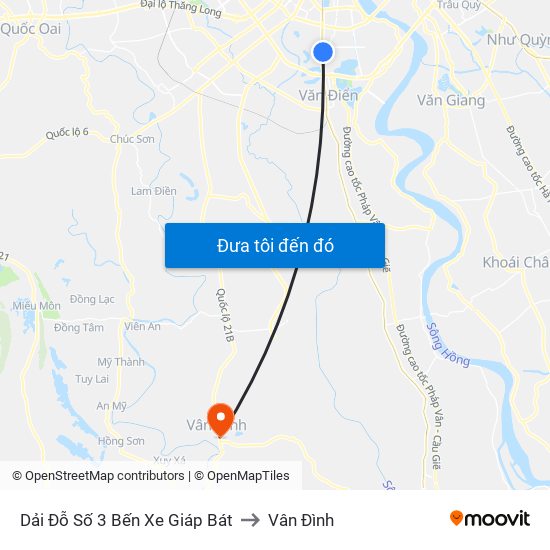 Dải Đỗ Số 3 Bến Xe Giáp Bát to Vân Đình map