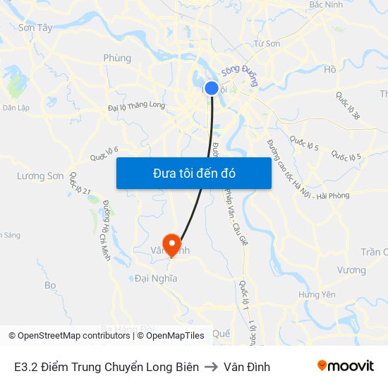 E3.2 Điểm Trung Chuyển Long Biên to Vân Đình map