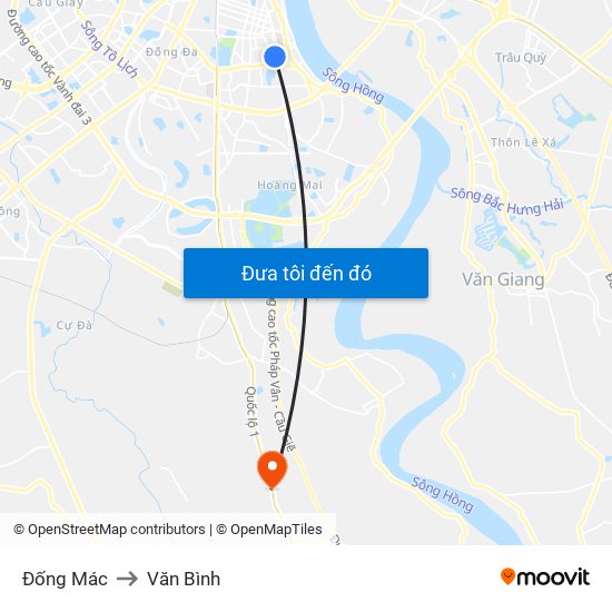 Đống Mác to Văn Bình map
