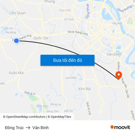 Đồng Trúc to Văn Bình map