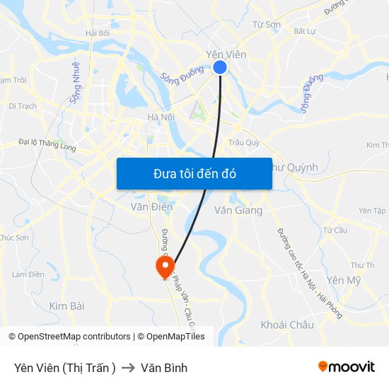 Yên Viên (Thị Trấn ) to Văn Bình map