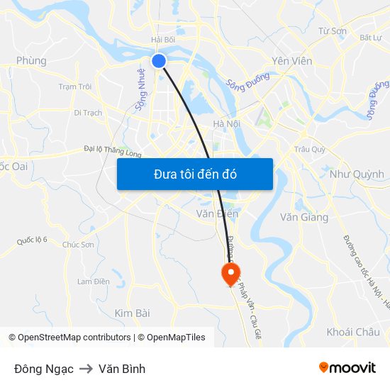 Đông Ngạc to Văn Bình map