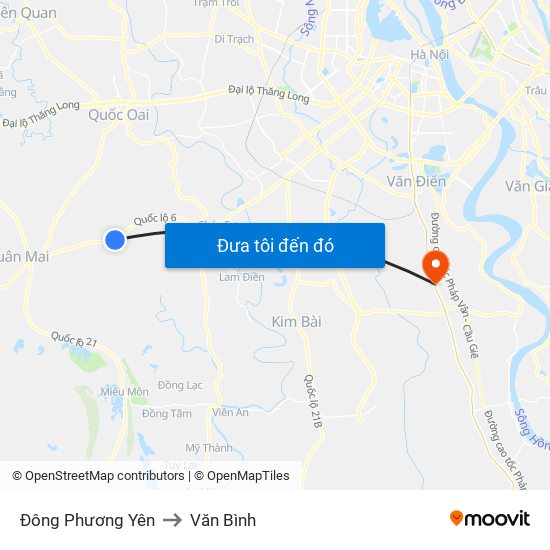 Đông Phương Yên to Văn Bình map