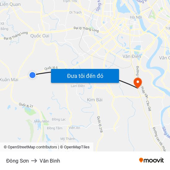 Đông Sơn to Văn Bình map