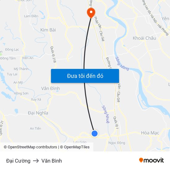 Đại Cường to Văn Bình map