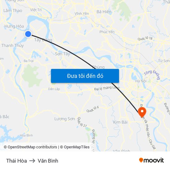 Thái Hòa to Văn Bình map