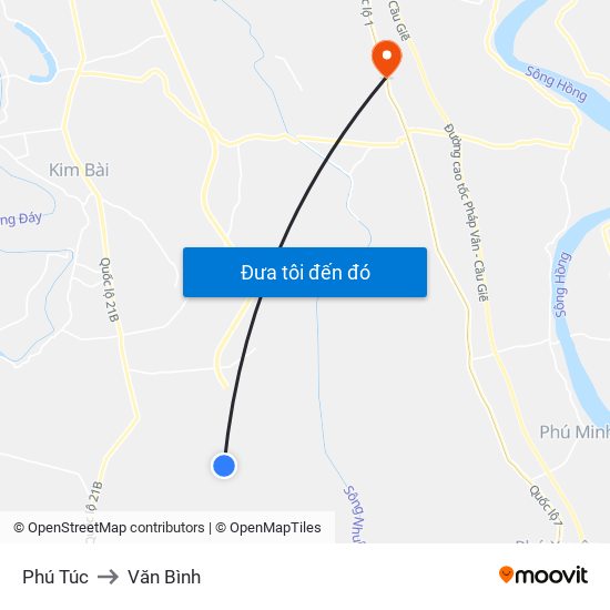 Phú Túc to Văn Bình map