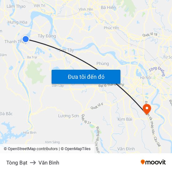 Tòng Bạt to Văn Bình map