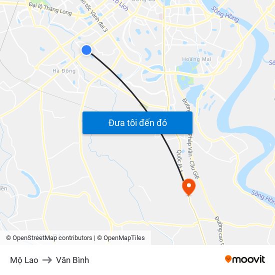 Mộ Lao to Văn Bình map