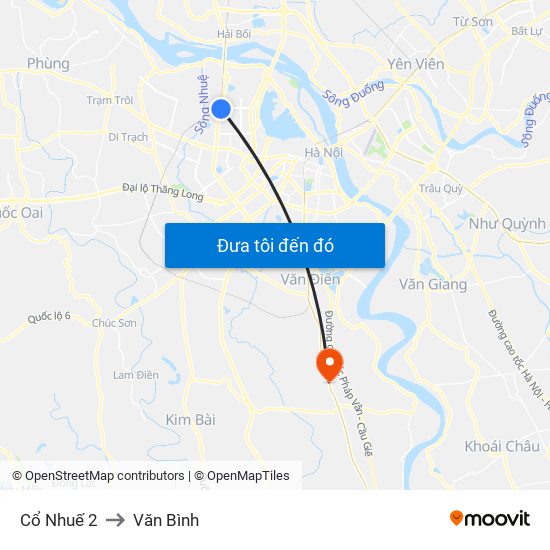 Cổ Nhuế 2 to Văn Bình map