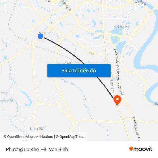 Phường La Khê to Văn Bình map