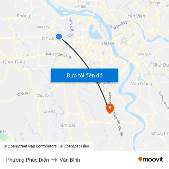 Phường Phúc Diễn to Văn Bình map