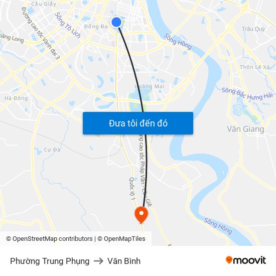 Phường Trung Phụng to Văn Bình map